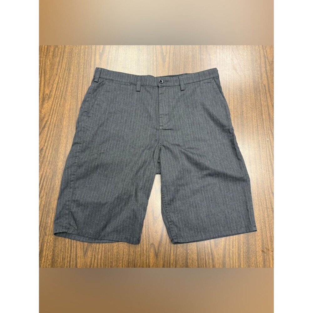 DC Men's Dark Gray Pinstripe Flat Front Chino Shorts size 34